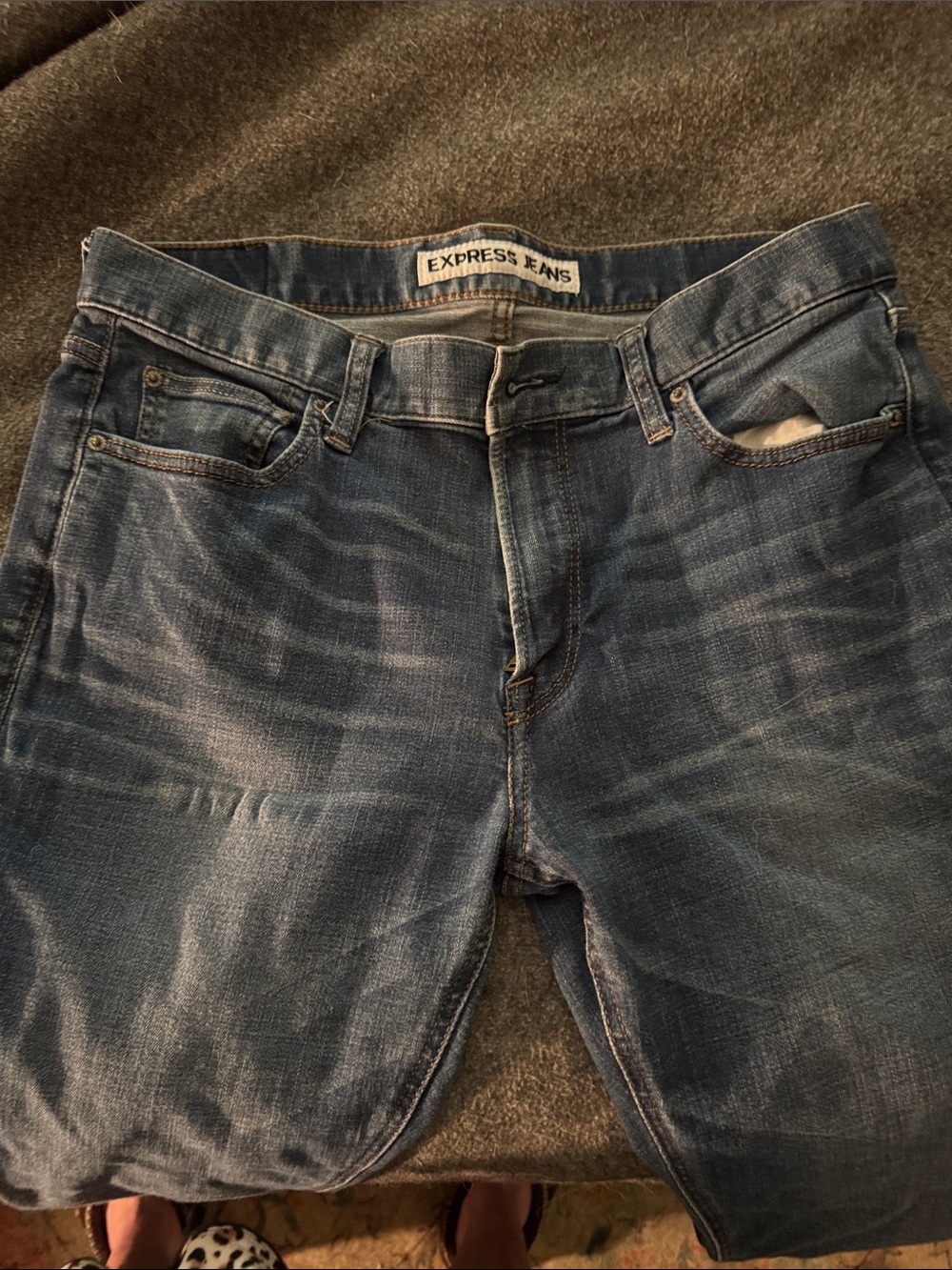 Express Men’s Faded Blue Relaxed Jeans